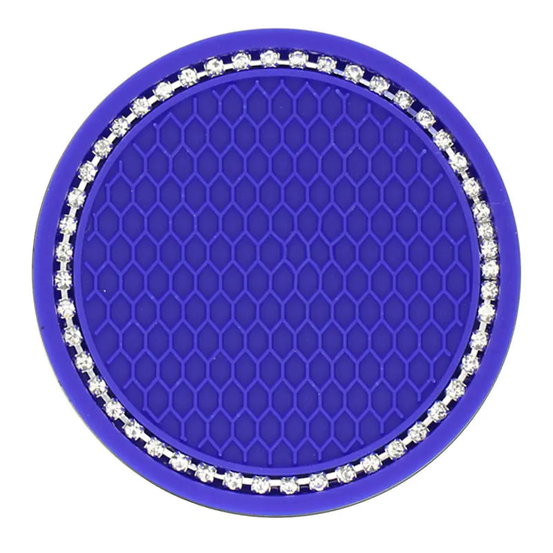 Honeycomb Car Cup Holder Mat with Rhinestones