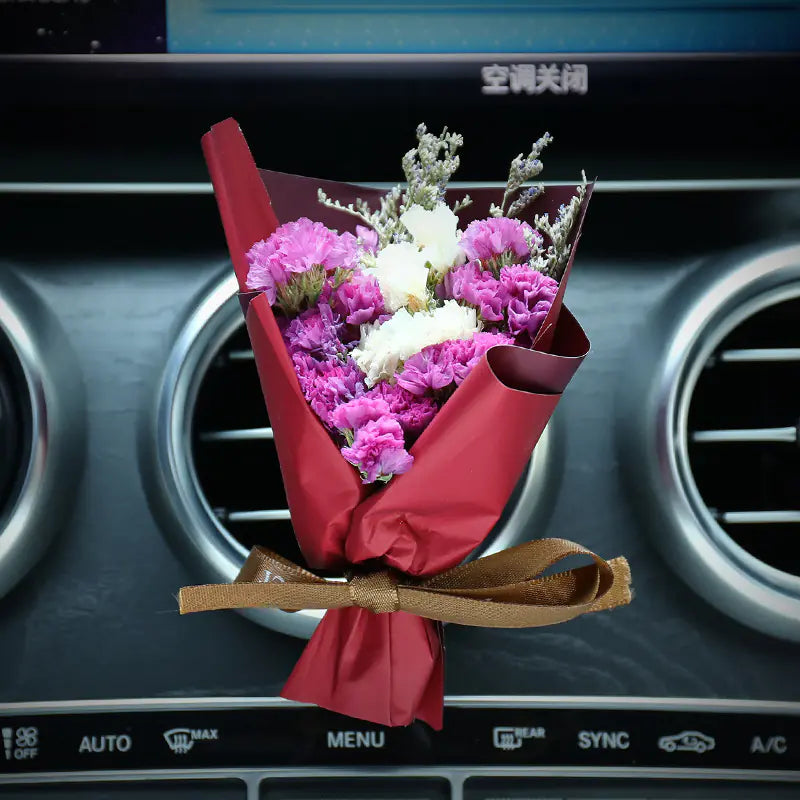 Creative Car Air Freshener Clip with Dried Flowers