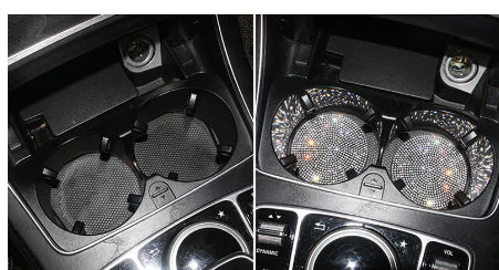 Diamond Car Cup Holder Mat with Soft Silicone Design