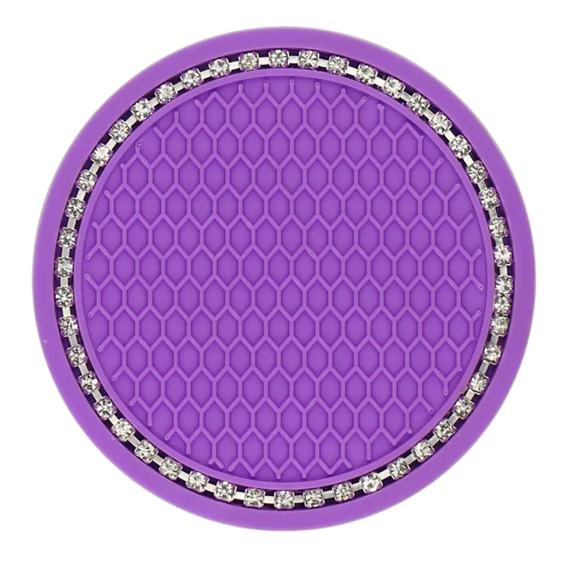 Honeycomb Car Cup Holder Mat with Rhinestones