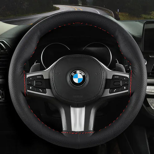 Audocvers Anti-Slip Leather Steering Wheel Cover 38cm