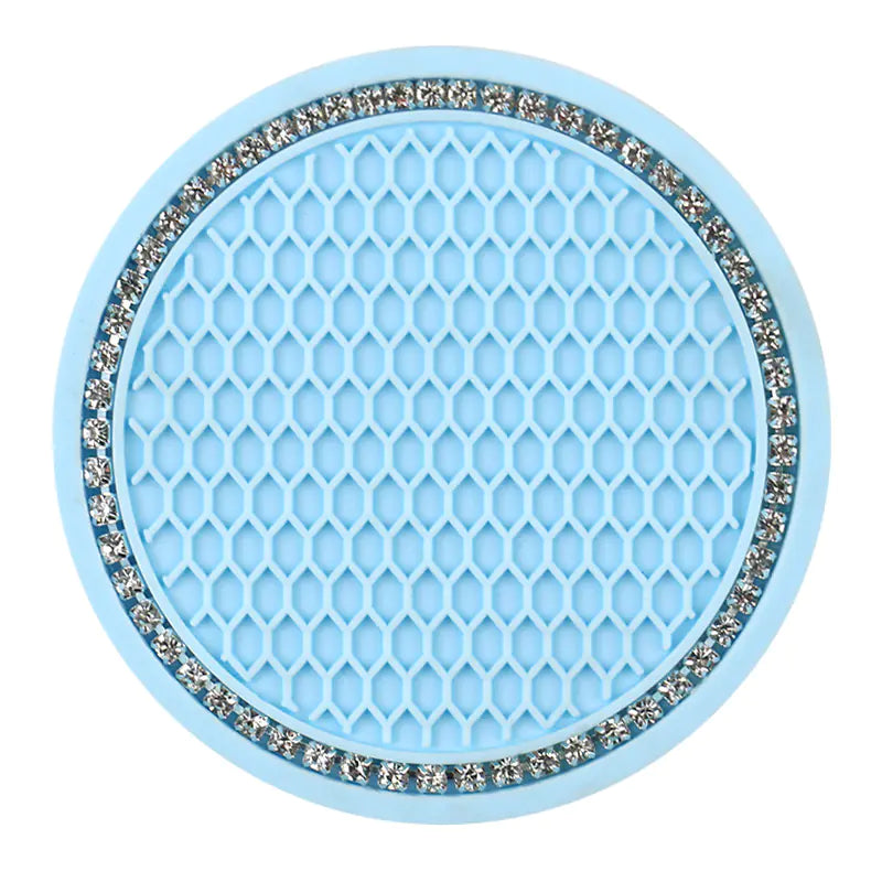 Honeycomb Car Cup Holder Mat with Rhinestones